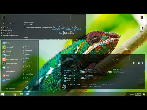 Windows 10 Black glass theme version 1903 to 2004