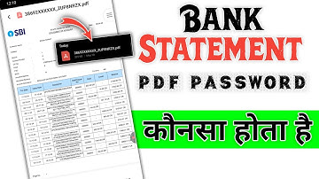 bank statement pdf password kya hota hai | statement pdf password kaise nikale 2025 | SBI BANK
