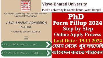 Vishva-Bharti University PhD Form Fillup 2024-2025 // Step by Step Online Process