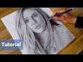 Cómo sombrear un rostro | Dibujar cabello rubio | Retrato de Elizabeth Olsen