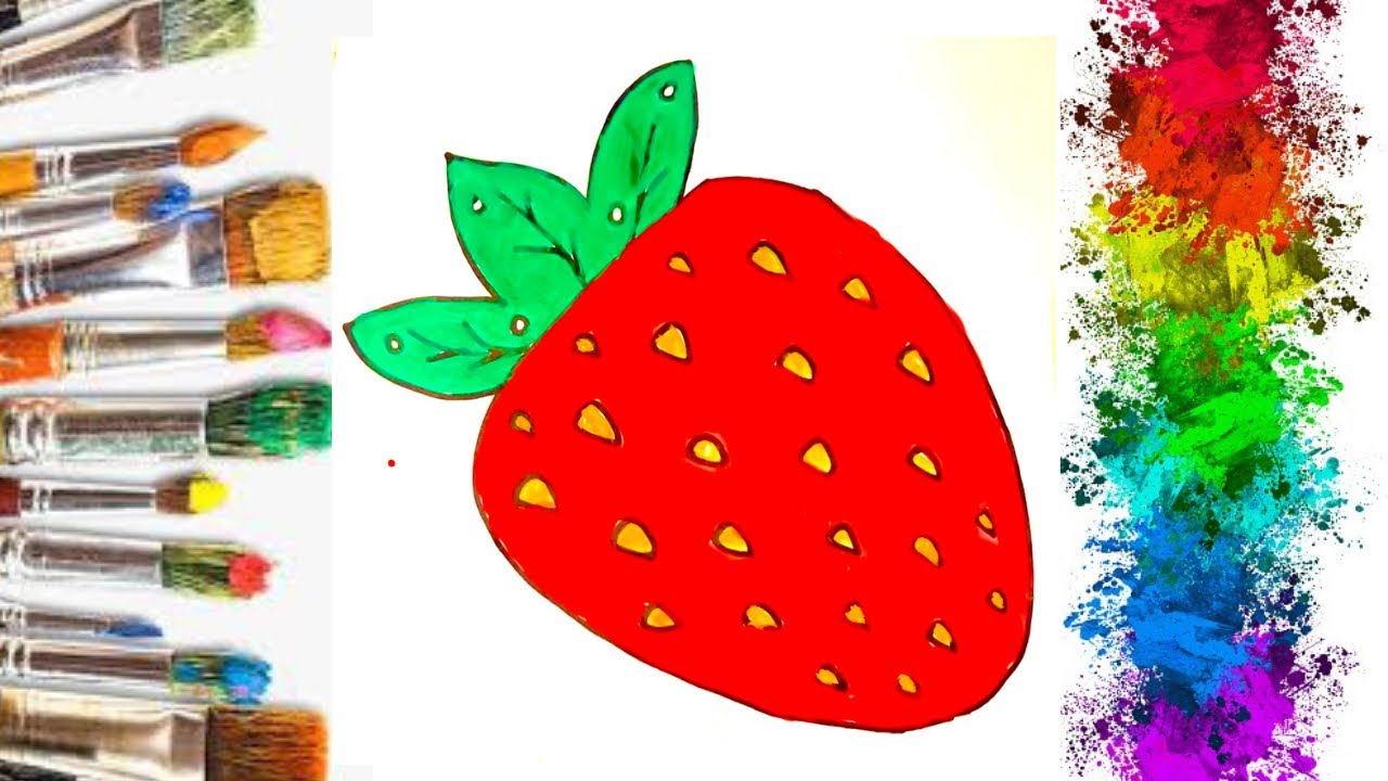 How To Draw And Colour Strawberry