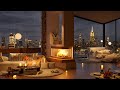 Smooth Jazz Nights by the City 🎵  Luxurious Bedroom Ambience for Relaxation and Focus, Work, Study