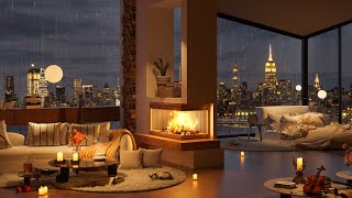 Smooth Jazz Nights by the City 🎵  Luxurious Bedroom Ambience for Relaxation and Focus, Work, Study