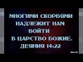 "Многими скорбями надлежит нам войти в Царство Божие". А. Сенцов. МСЦ ЕХБ.