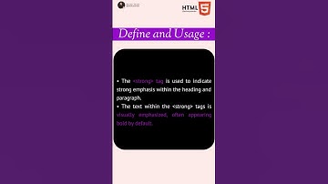 strong tag used to emphasize the text #html #WebDevelopment#HTMLStrong# #html #css #htmltags