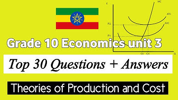 Grade 10 Economics unit 3 Theories of cost and production questions with answers 