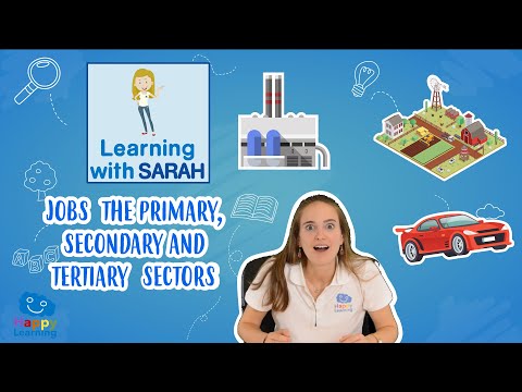 Jobs: Primary, secondary and tertiary sectors | LEARNING WITH SARAH | Educational videos for Kids