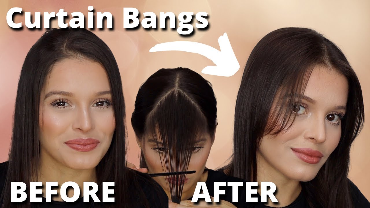 how to style curtain bangs with straight hair