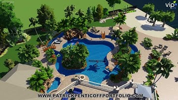 Patrick Penticoff Portfolio Lazy River Pool + Pool Studios +3D + Lake Houston