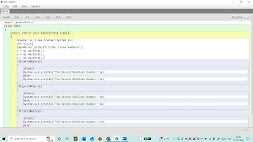 Learn a program in Java to input three numbers and display the second smallest number.(Part-8)