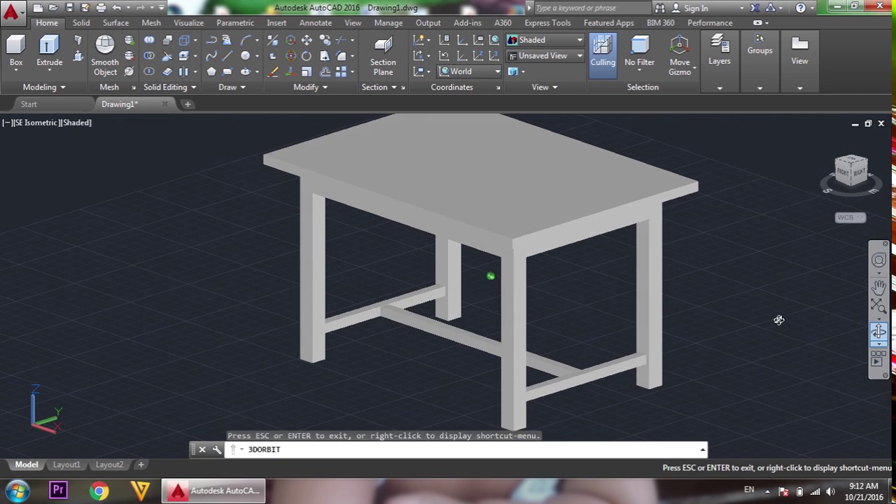 Autocad 3d Autocad Training Table 3d How To Create Table Youtube