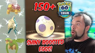 Over 150 Shiny Boosted Hoenn Tour Eggs & We got TONS of Shiny Hatches! (Pokémon GO)