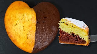Heart cake for Valentine's day. Very easy and fast. Fluffy and soft. Bicolor cake screenshot 1