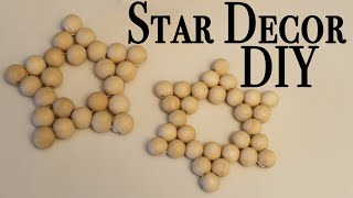 How to Make a Star out of Wooden Beads | Home Decor DIY | Vlogmas