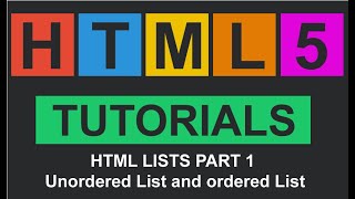 HINDI Tutorial | HTML LISTS PART 1 | Unordered List and Ordered List