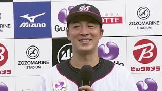 2020年10月4日 千葉ロッテ・美馬学投手 安田尚憲選手ヒーローインタビュー