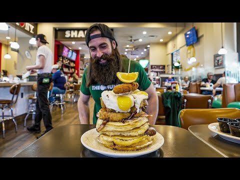 MAX AND LOUIE'S ALL AMERICAN BREAKFAST STACK CHALLENGE | TEXAS EP.7 | BeardMeatsFood