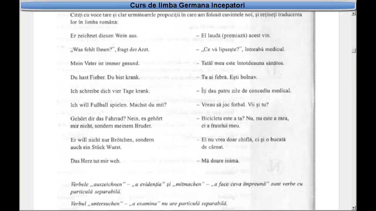 Curs De Limba Germana Incepatori Lectia 29 Platforma De Video