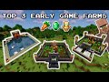 Minecraft Top 3 EARLY GAME Farms | No Redstone, Easy