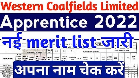 WCL Apprentice 2022 new merit list released, Western Coalfields Limited Majri Apprentice Merit list