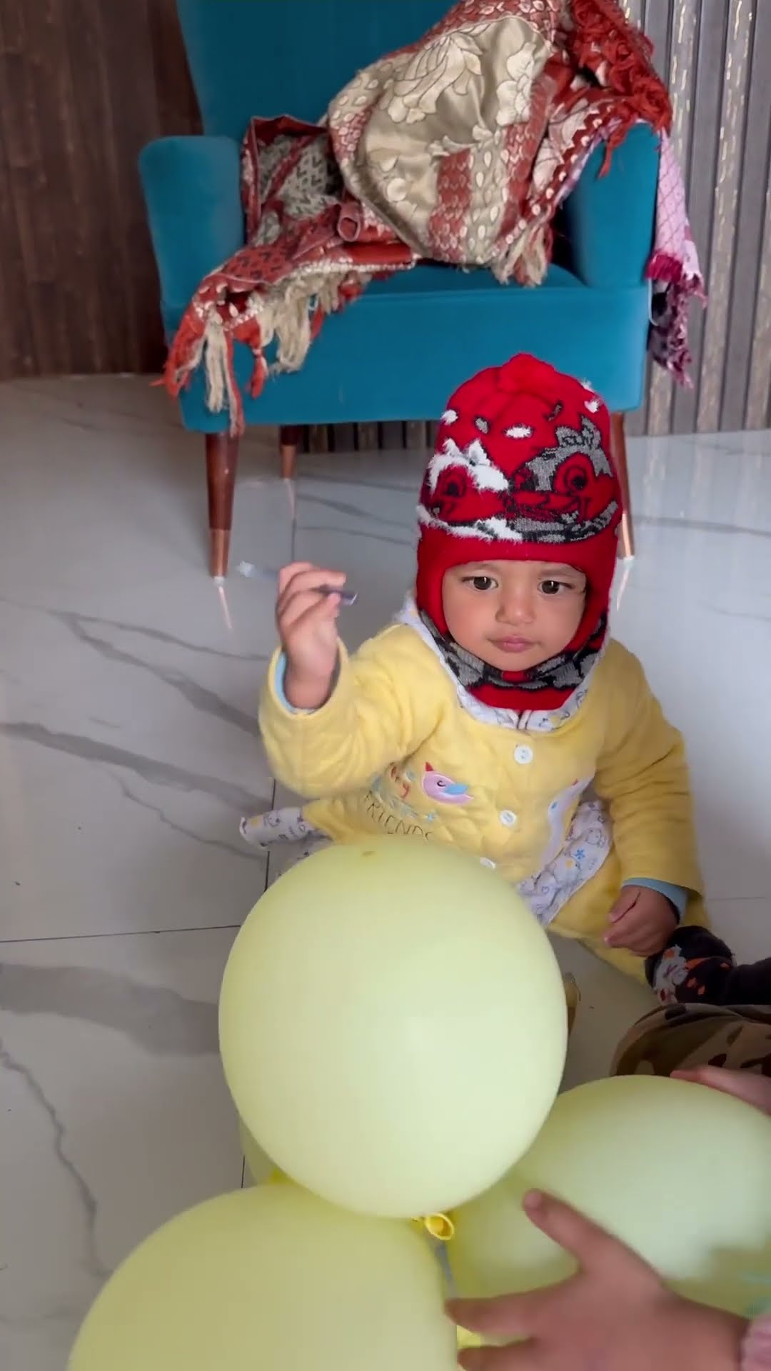 Cute baby balloon popping ???