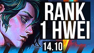 HWEI vs AURELION SOL (MID) | Rank 1 Hwei, Rank 8, 48k DMG, Legendary, 9/3/12 | TR Challenger | 14.10