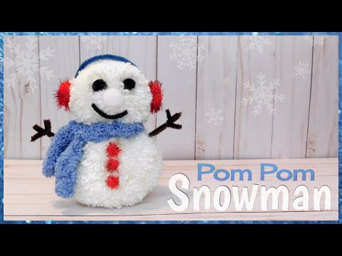 Video: Snowman Made Of Pom-poms