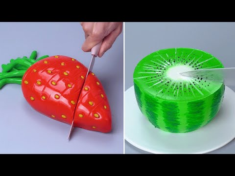 🍓🥝 Satisfying 3D Fondant Fruit Cake Recipe Idea | Wonderful Cake Decorating Tutorials | Yummy Cake