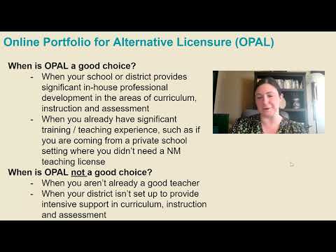 OPAL: New Mexico's Online Portfolio for Alternative Licensure Teaching Pathway