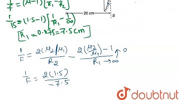 A point object is placed at a distance of `20 cm` from a  thin plano-convex lens of focal
