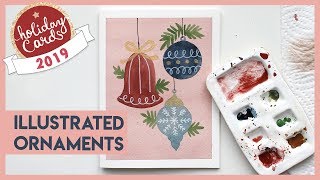 How To Paint Christmas Ornaments (2019 Watercolor Holiday Card Series) by Wonder Forest 6,710 views 4 years ago 10 minutes, 31 seconds