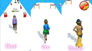 noob vs pro vs hacker - Rich Makeover Run 3d Runner Game | All Levels Gameplay Android.