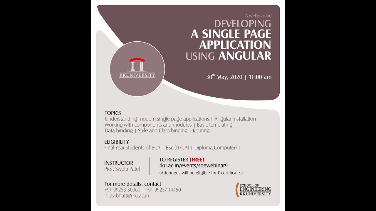 Developing a Single Page Application using Angular | Prof. Sweta Patel ...