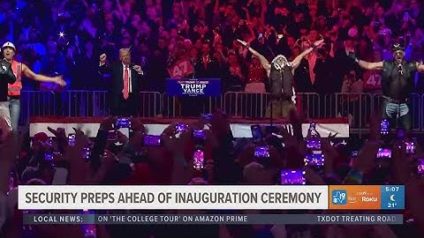 Donald Trump dances to 'YMCA' with Village People during pre-inauguration rally