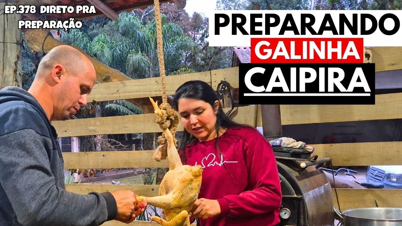 PREPARANDO GALINHA CAIPIRA NO RANCHO FOGAO A LENHA EP378