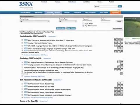 RSNA Online Education Tutorial