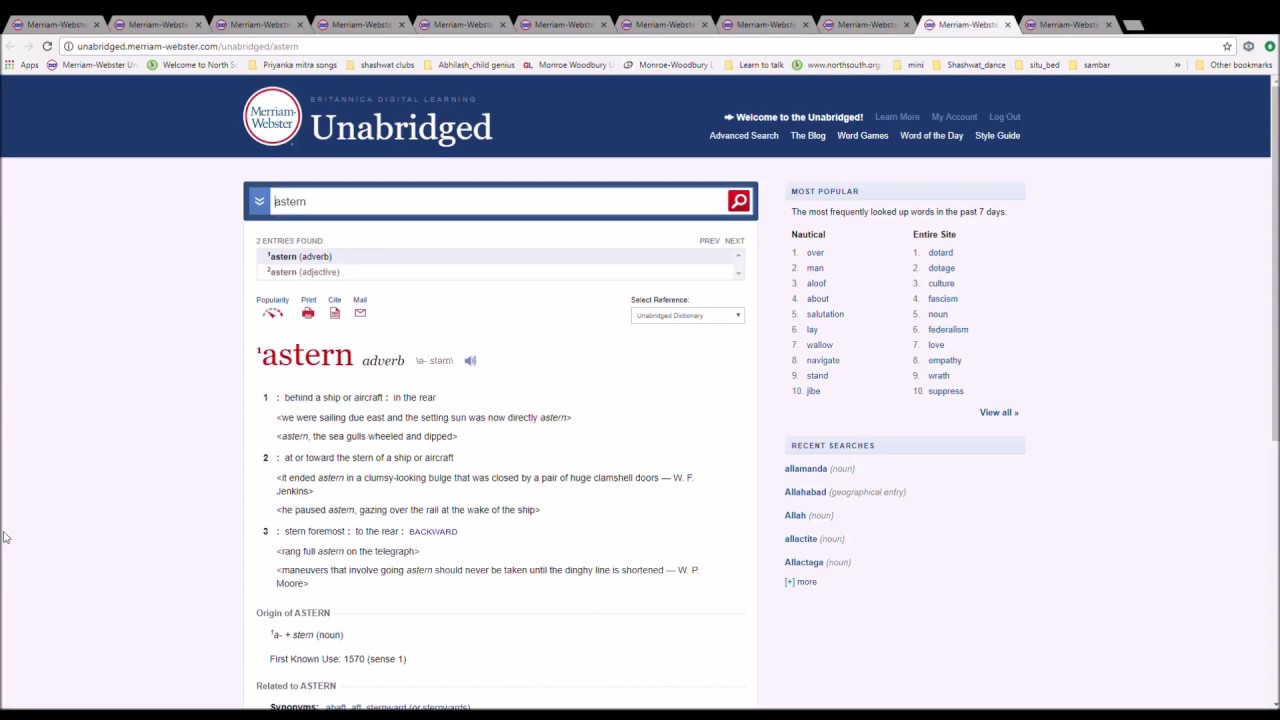 Read Merriam Webster Unabridged with Abhilash apolysis to apopemptic