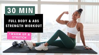 32 minute Full Body & Abs Strength HIIT Workout with weights 🔥 screenshot 3