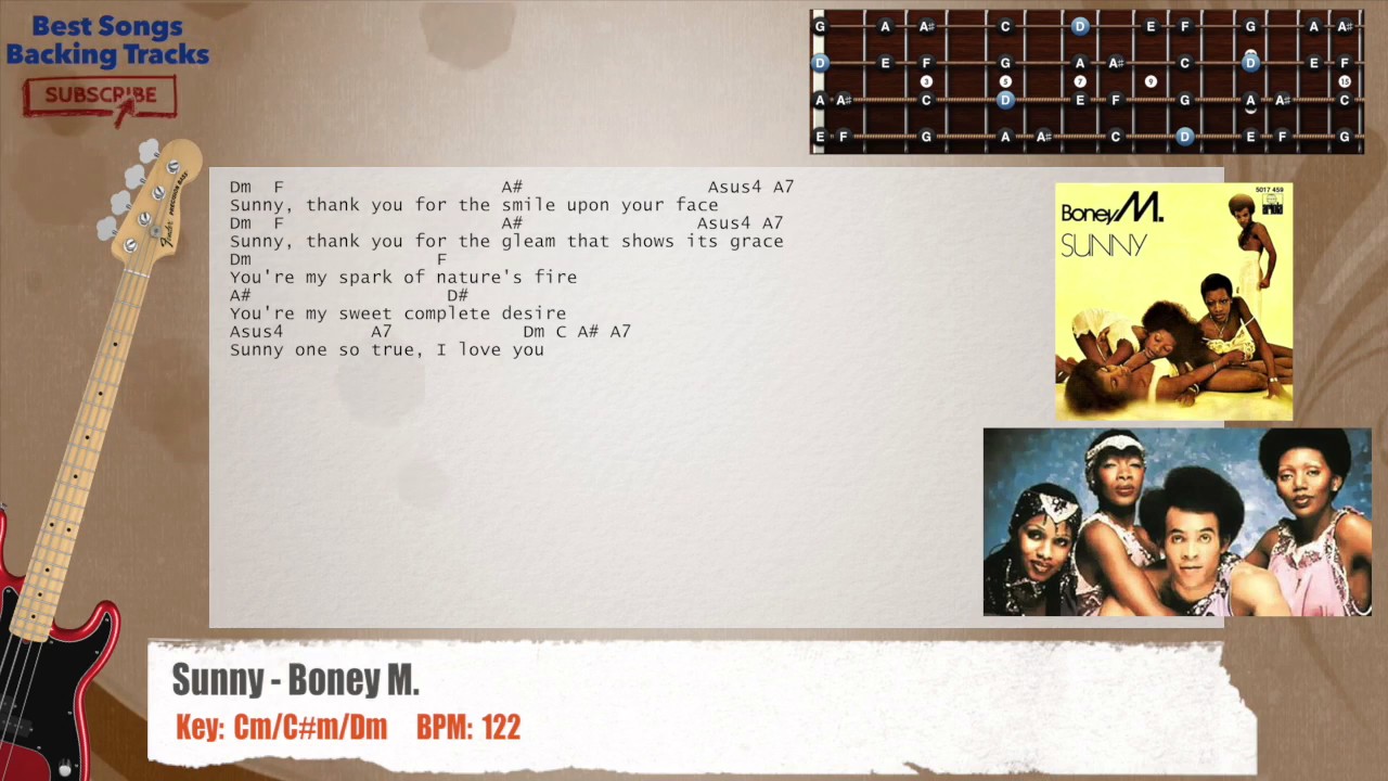 🎻 Sunny Boney M. Bass Backing Track with chords and lyrics YouTube 🎻 Sunny Boney M. Bass Backing Track with chords and lyrics YouTube