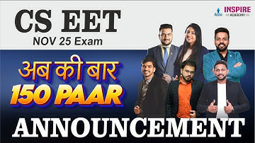 CSEET Nov 2025 Exam 💯 | अबकी बार 150 Paar | Big Announcement by Inspire Academy | 27 Sept @ 7 PM