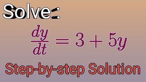 Solve: dy/dt = 3+5y||Seperable Differential equation ||Step-by-step solution ||ODE