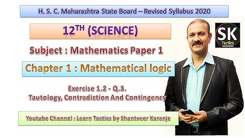 Mathematical Logic | Exercise 1.2 (part 3) | Q. 3
