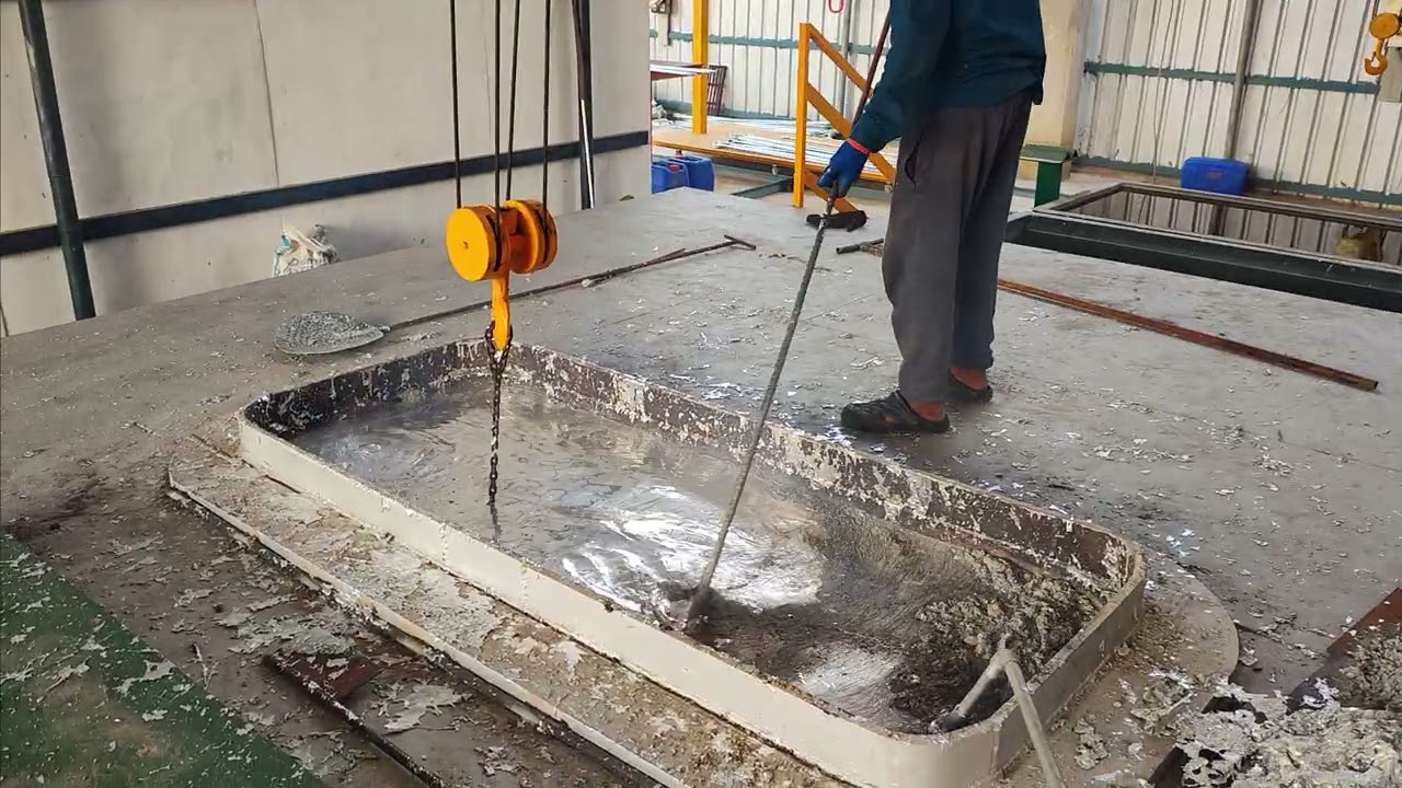 Hot Dip Galvanizing Dipping Process | Steel Parts in Molten Zinc Bath | HDG Plant