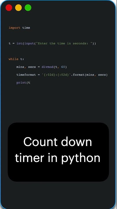 Countdown timer in python - YouTube