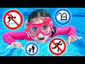 Manu e Julinha aprendem Novas regras de segurança para crianças na piscina