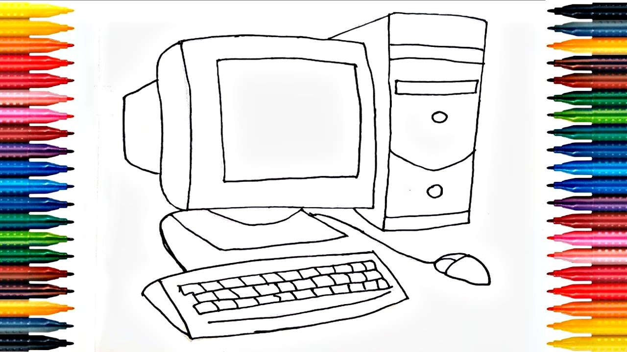 Desktop Coloring Pages How To Draw Computer Drawing Computer Pages Youtube