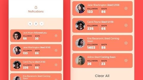 Dailyui day 49 Notifications Design in adobe xd