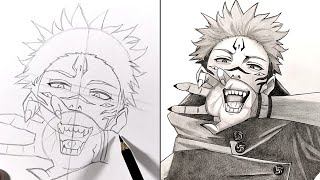 Cara Menggambar Ryomen Sukuna | Drawing Ryomen Sukuna Step by Step - Jujutsu Kaisen