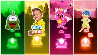 Om Nom 🆚 Vlad and Nikki 🆚 Pink fong 🆚 inside out. 🎶 Tiles Hop EDM Rush I Who Is the best...??🎯🎯