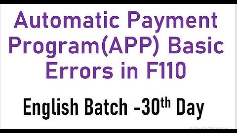 ₹Automatic payment program₹ errors- APP Errors-APP Configurations-SAP FICO in Telugu-SAP FICO course